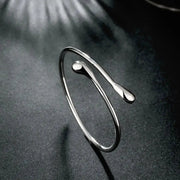 925 Sterling Silver Water Drop Charm Bracelet For Women Cuff Bangle Jewelry Wedding Party Gift