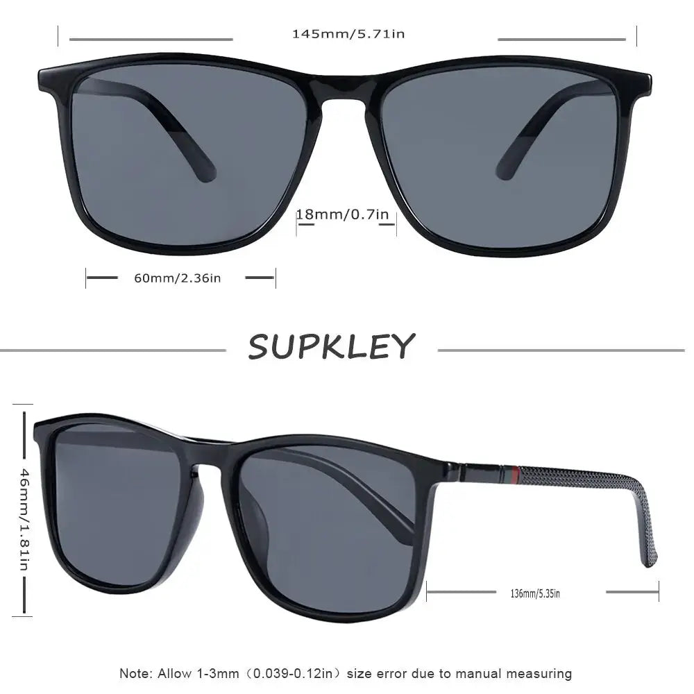 Supkley Sports Sunglasses For Men Polarized Lightweight Square Eyewear With TAC Lenses For All Day Comfort