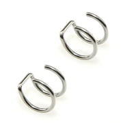 2Pcs 316L Stainless Steel Fake Ear Piercing Jewelry Clip On Ear Cuffs Non Piercing Lip Ring Labret Rings For Women
