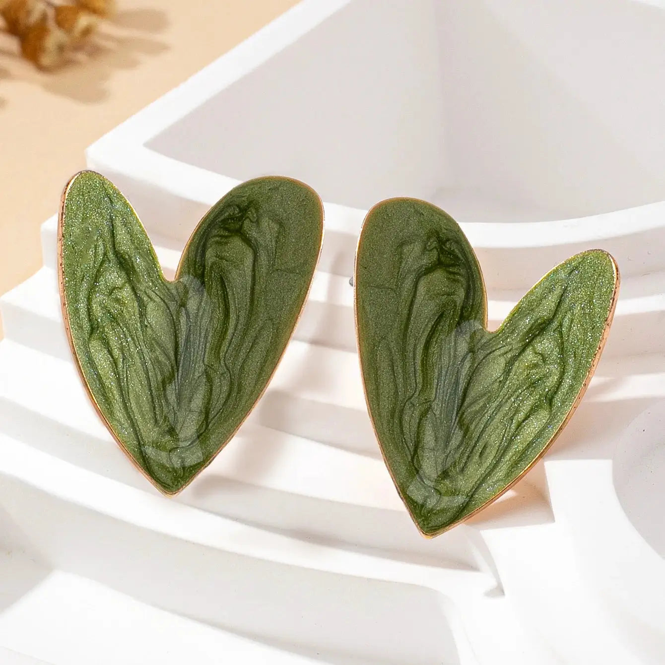 Smooth Irregular Heart Shaped Earrings For Women Elegant Stud Jewelry For Everyday And Vacation Wear