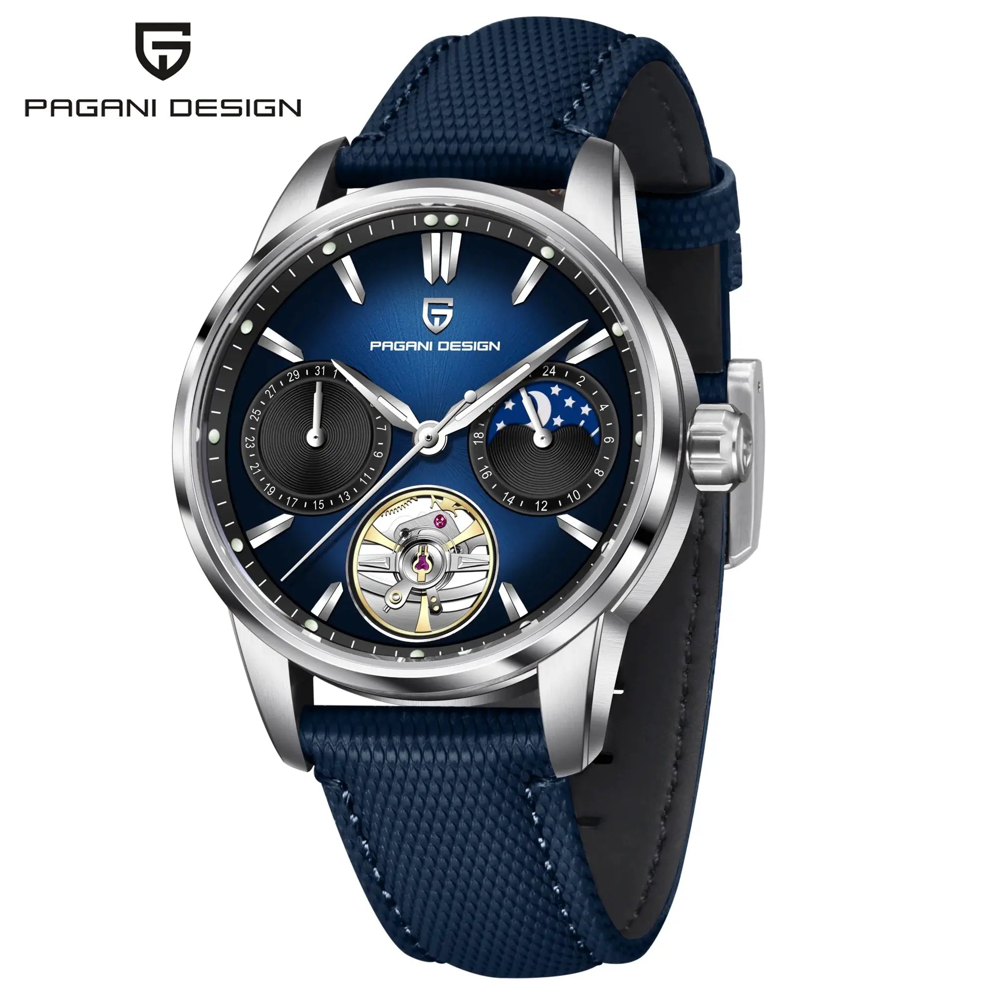 Pagani Design 2026 Mens Mechanical Watch E3255Y 41mm Sapphire Crystal Stainless Steel Calendar Waterproof Reloj Hombre