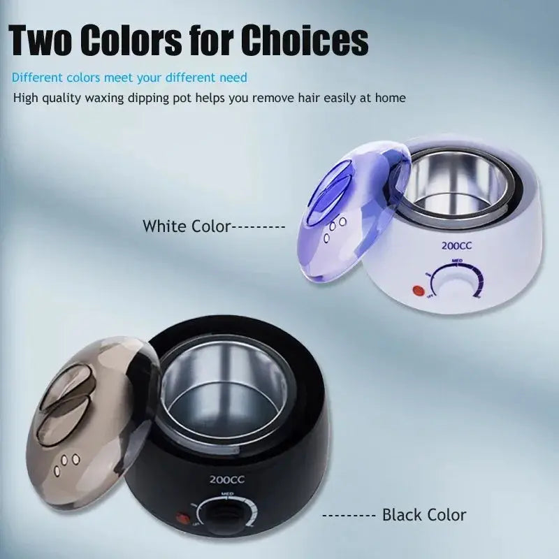 Paraffin wax warmer by Simples Market, two color variants (white and black), 200cc capacity