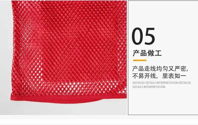 Volunteer fishing net vest red breathable mesh sleeveless safety vest by Simples Market