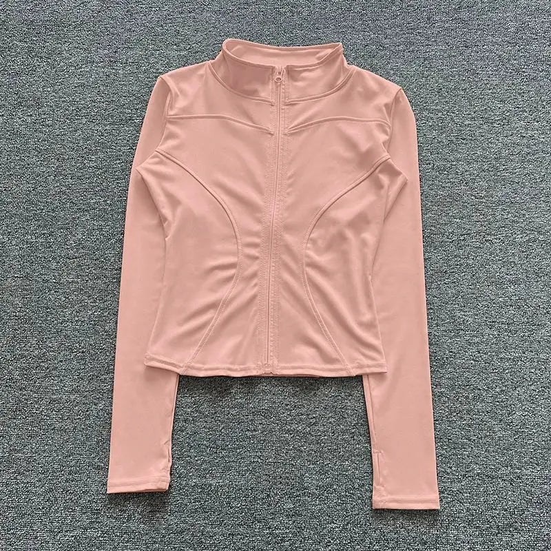 VitalWear Women Sport Jacket Long Sleeve Breathable Stretch Knit Fabric For Workouts Gym Yoga Training