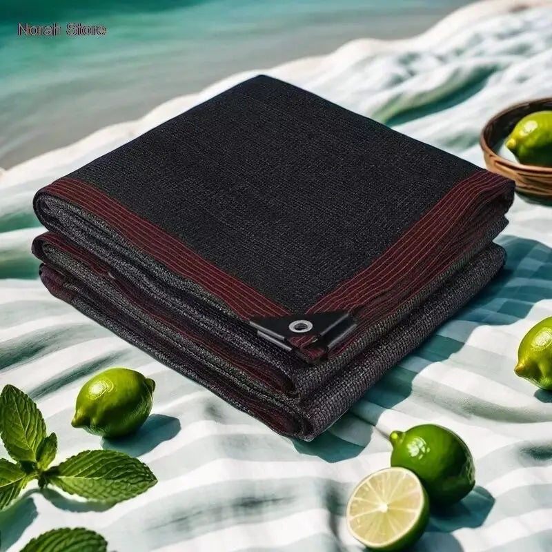 Shade cloth 6x6m black with grommets for outdoor sun protection and garden shade