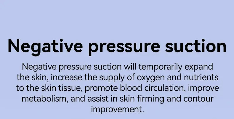 Blue slide with prominent negative pressure suction header and descriptive paragraph.