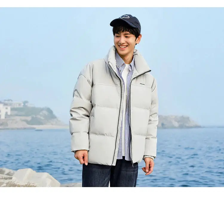 Puffer jacket, light gray, Semir, windproof waterproof outerwear for cold weather.