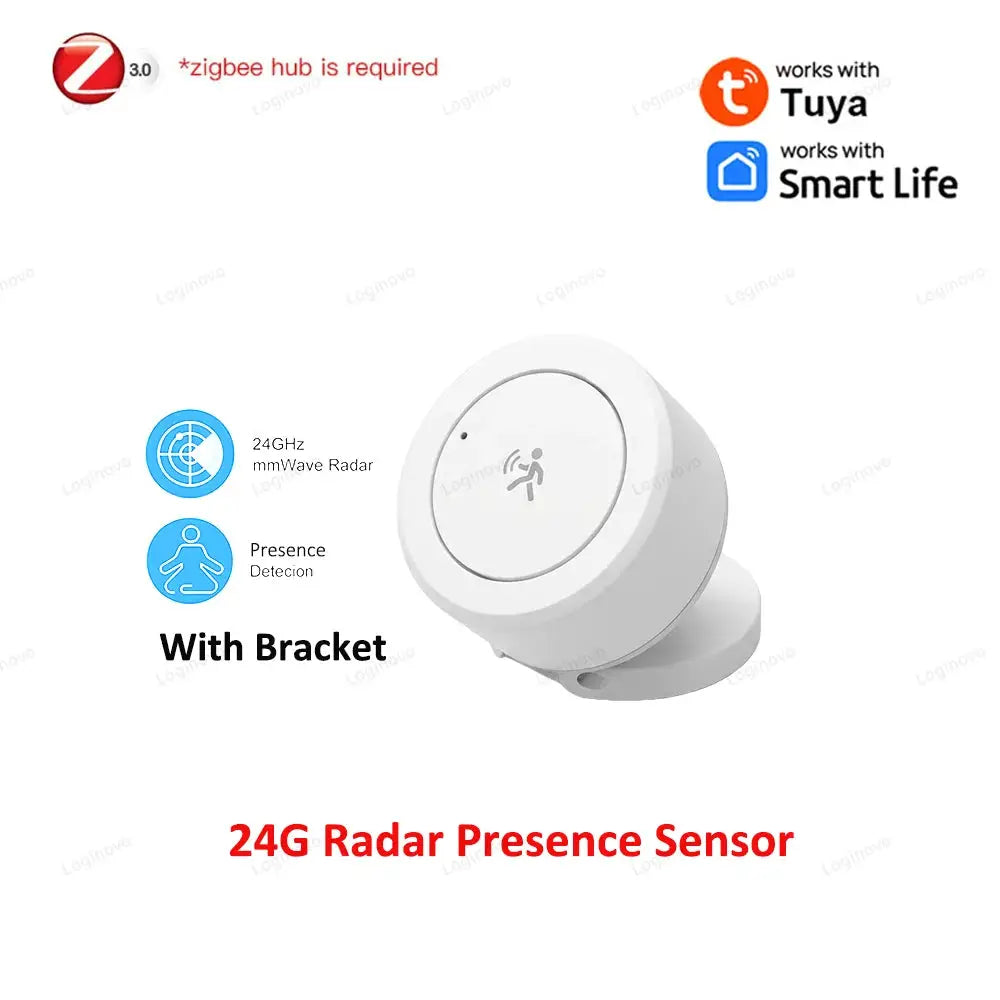 24G mmWave radar presence sensor with bracket, white by Simples Market