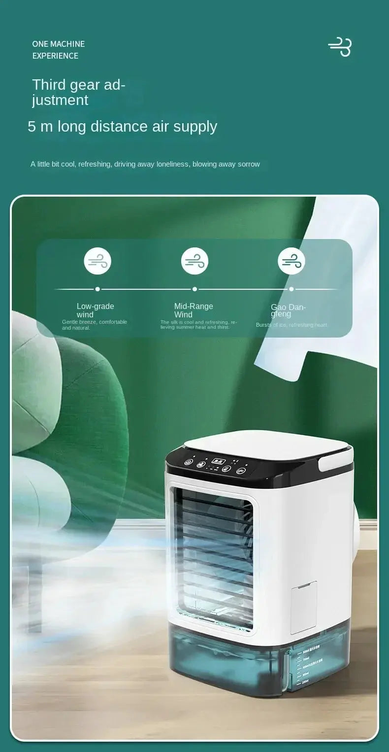 HOMEFISH desktop humidifier, white with black top and clear blue water tank, compact home-use appliance