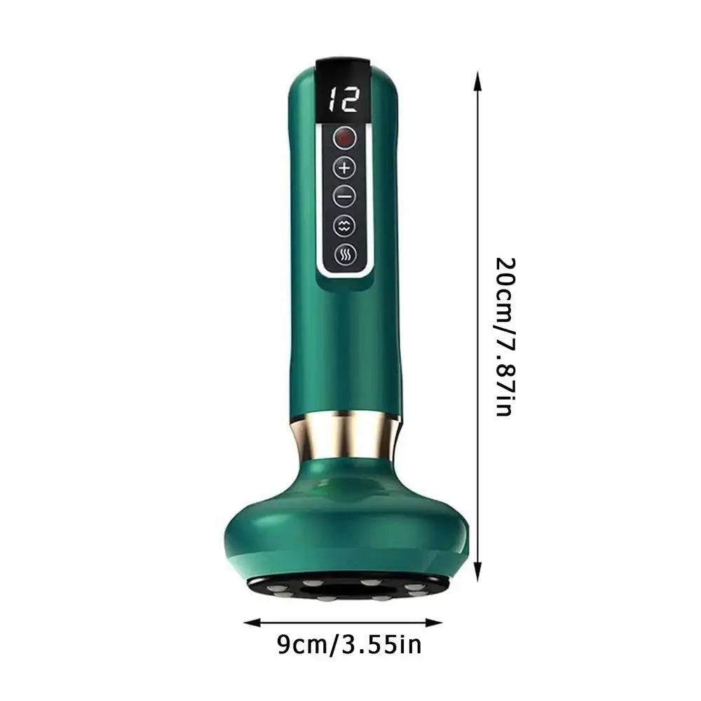 Anti-cellulite handheld massager by Simples Market, green with suction-cup head and digital control panel