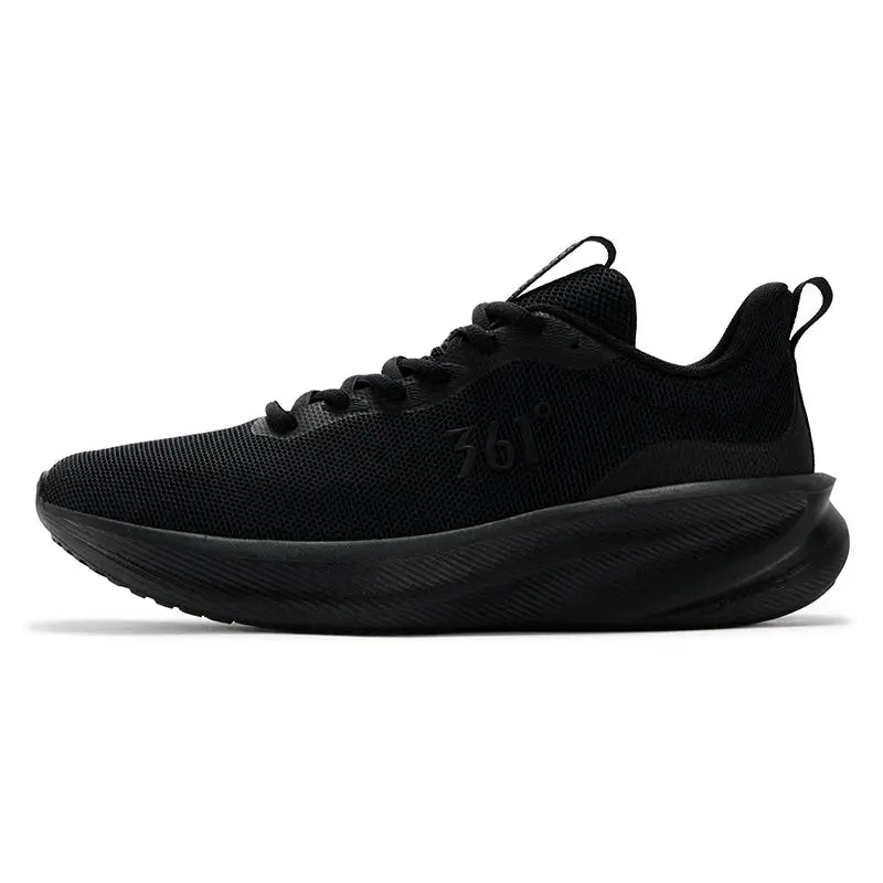 361 Degrees Fengye 5.0 running shoes, black mesh upper, lightweight men's sneakers