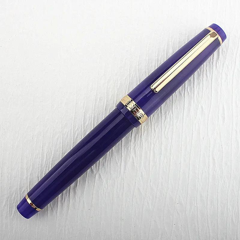 Jinhao 82 purple acrylic fountain pen with gold trim and clip, converter included