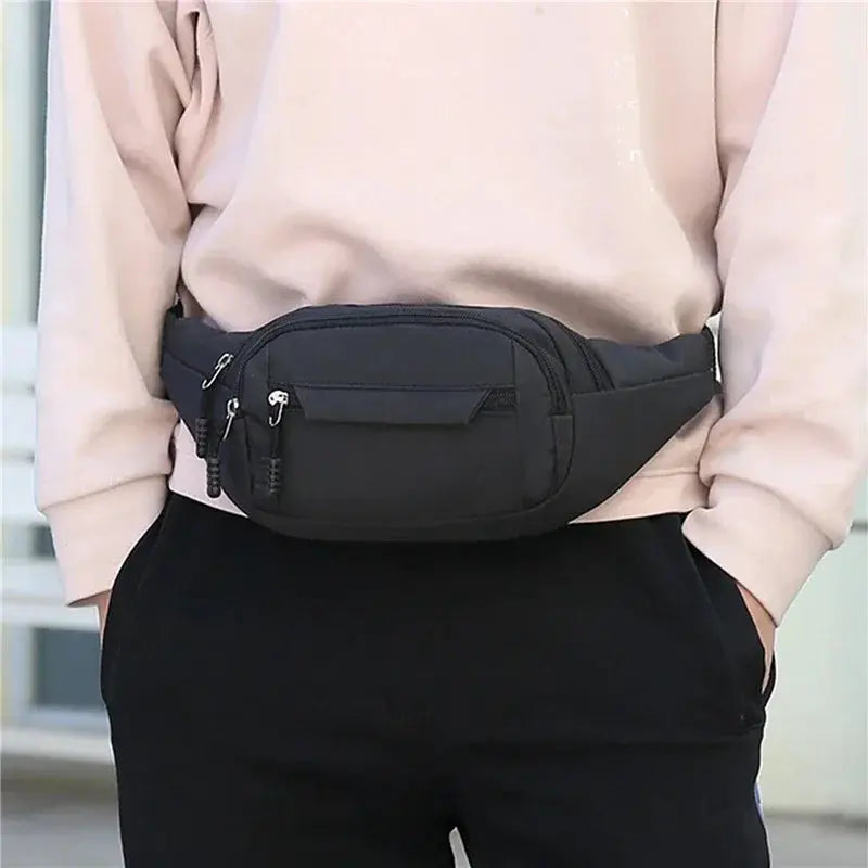 Simples Market 2024 Mobile Waist Bag, black, anti-splash wear-resistant belt bag with multiple pockets