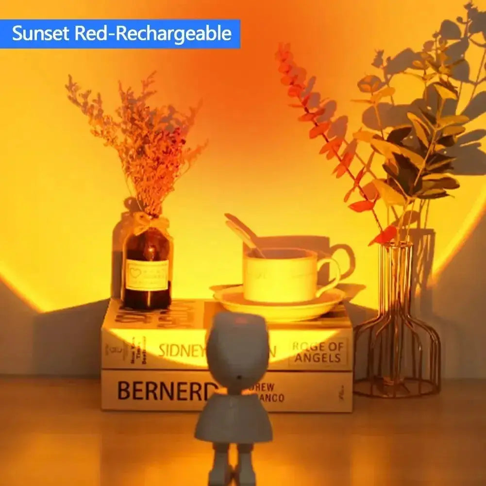 Rechargeable Astronaut Robot Rainbow Projection Lamp For Bedside Decor