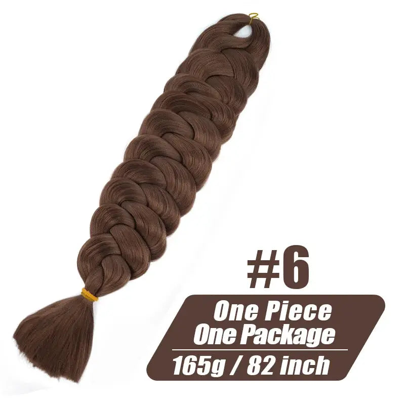 Kanekalon jumbo braiding hair by Simples Market, 82-inch, color #6 brown, 165g, one piece