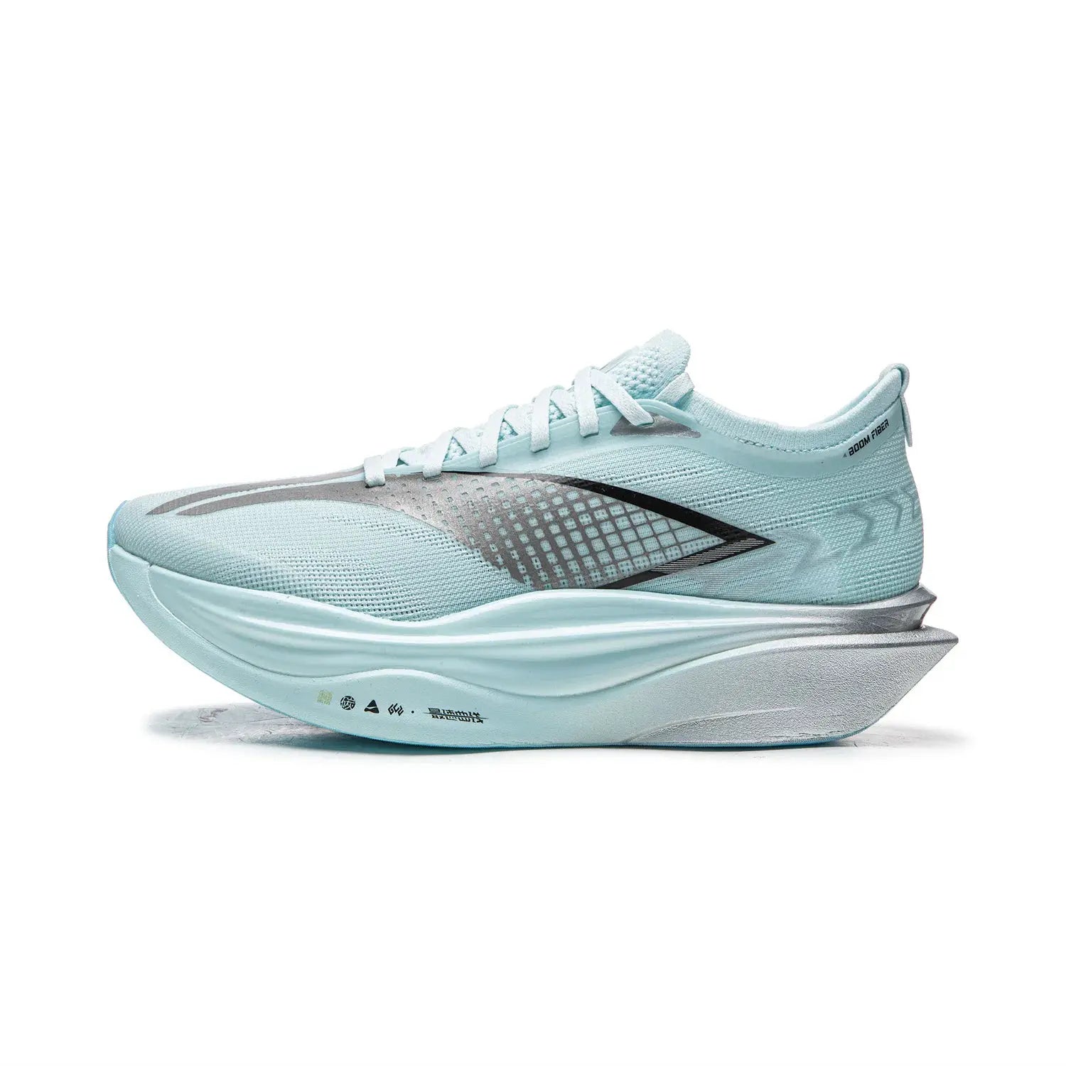 Li-Ning Feidian 6 Elite racing shoe, unisex, light-blue mesh upper with carbon plate midsole