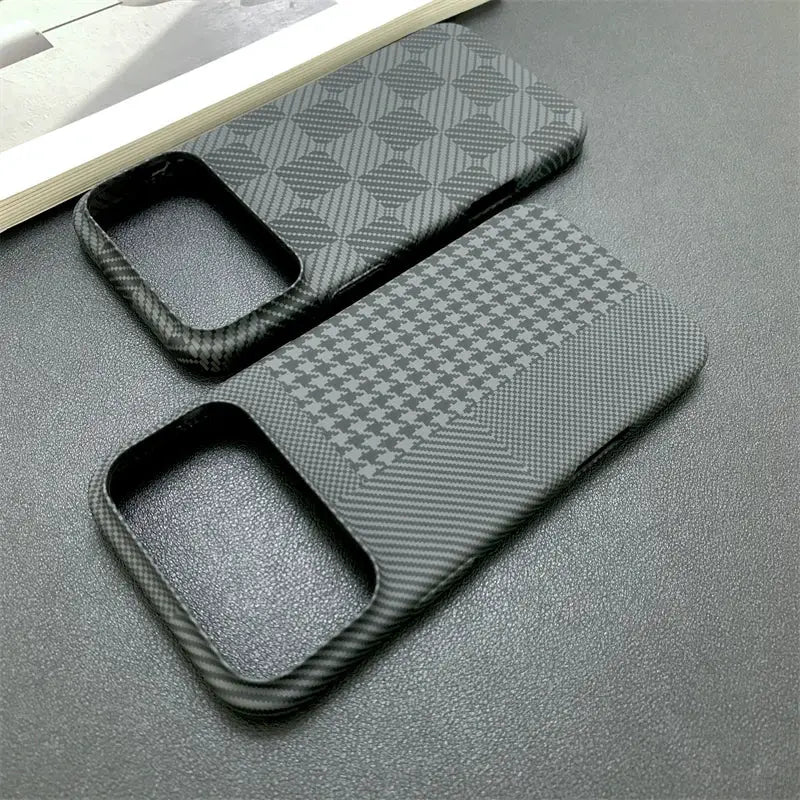 LuxCarbon Slim Carbon Fiber Case For iPhone 17 Pro Max 16 15 14 13 Shockproof Matte Bumper