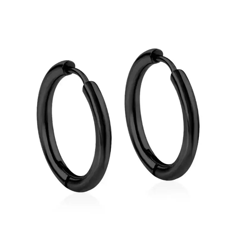 2 Pcs Unisex Small Hoop Earrings Stainless Steel Silver Tone Hypoallergenic For Women And Men Round Circle Jewelry