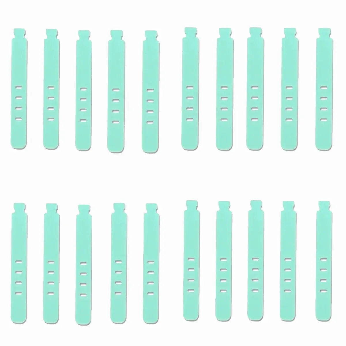 20-piece mint green silicone cable ties wire organizer straps, reusable zip clips by Simples Market