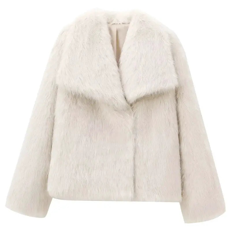 HXAO Womens Plush Burgundy Bomber Jacket Fur Coat For Warm Winter Comfort And Style