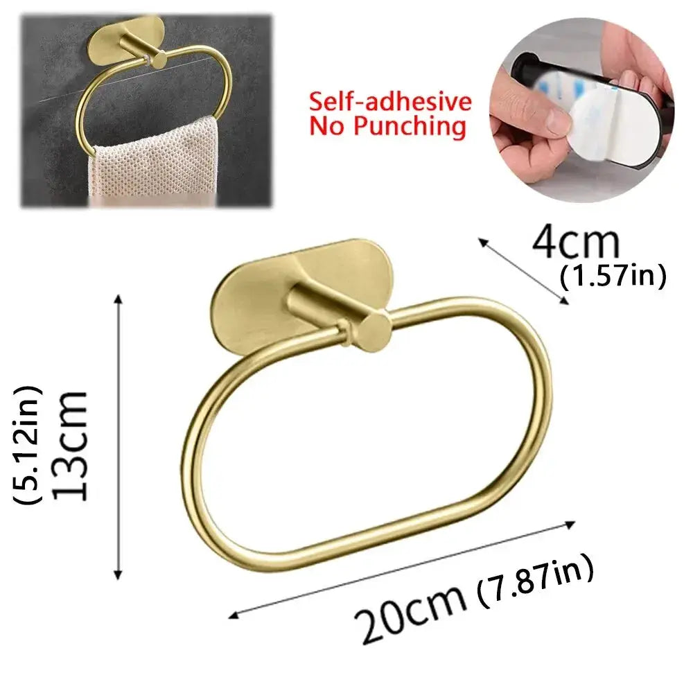 Stainless Steel Self Adhesive Towel Holder Rack for Bathroom Kitchen