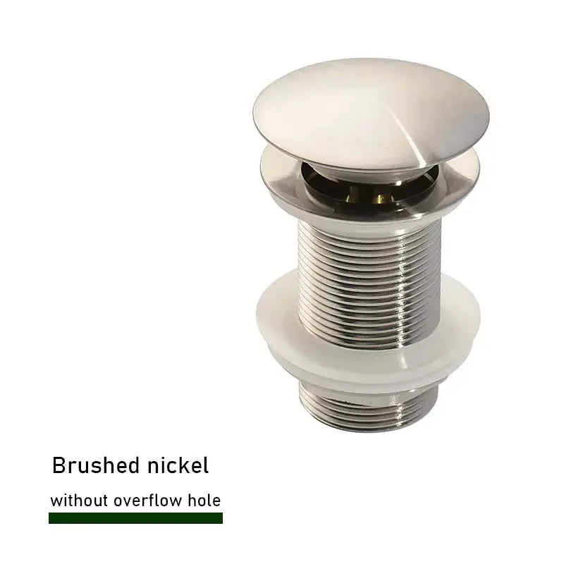 Simples Market bathroom sink push-down pop-up stopper drain in brushed nickel