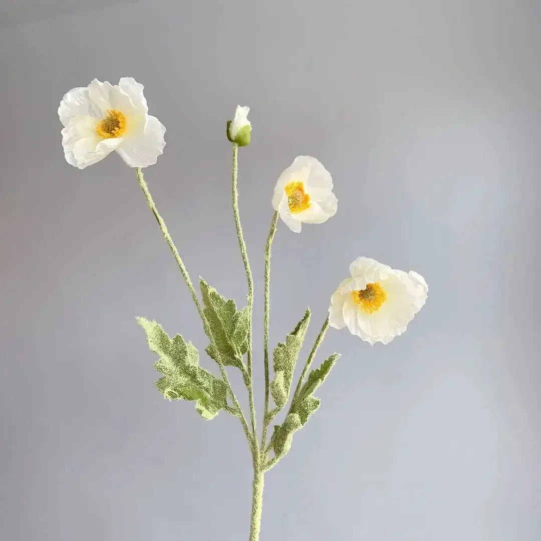 Artificial Silk Poppy Flowers Long Stem for Wedding Centerpieces and Bridal Bouquet Alternative Home Decor