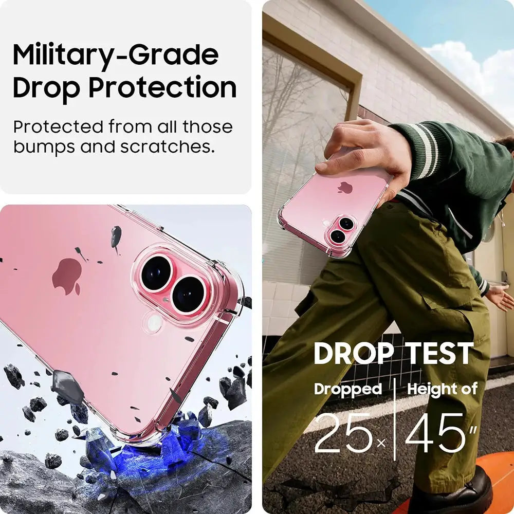Jaspever Silicone Soft Shockproof Case For IPhone 11 Pro Max To IPhone 17 Air Ultra Thin Transparent Cover