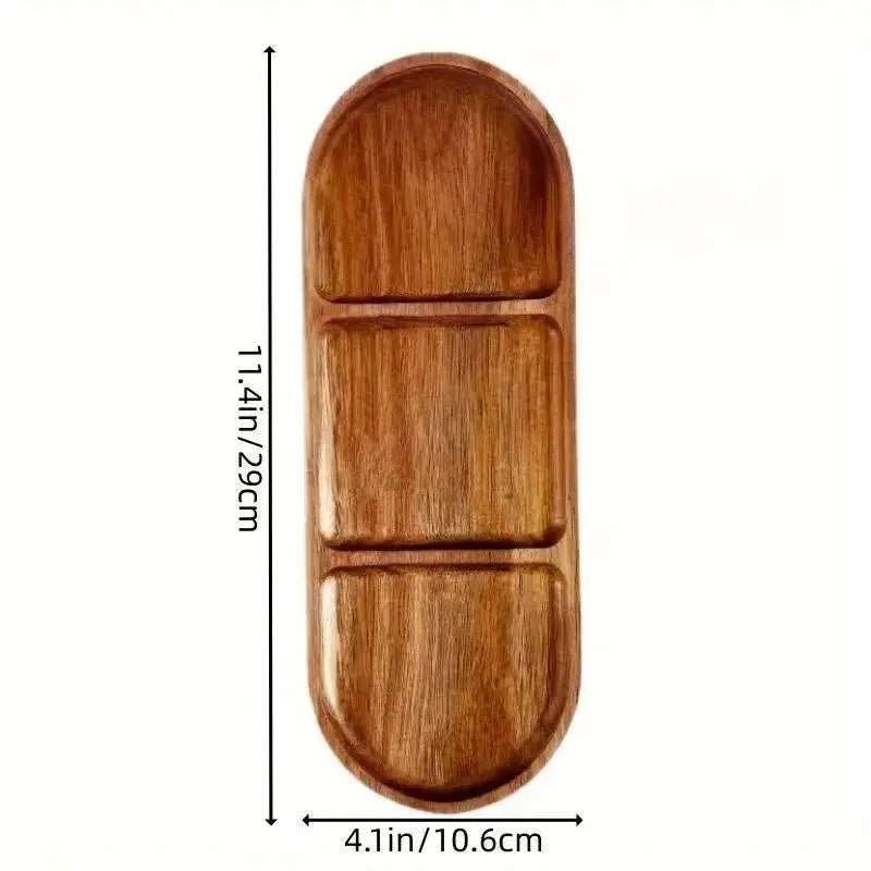 Japanese Solid Wood Fruit Plate Tray Set Multi Size Snack Platter