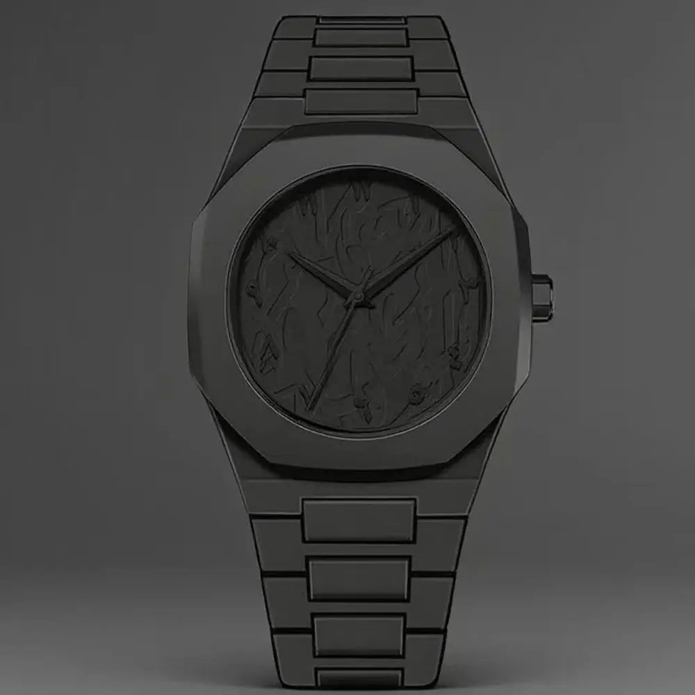Mens Quartz Watch With Arabic Numerals Silicone Drip Oil Strap For Everyday Wear