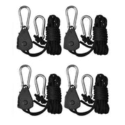 4-pack awning wind rope lanyards, 8-inch adjustable with metal carabiners by Simples Market