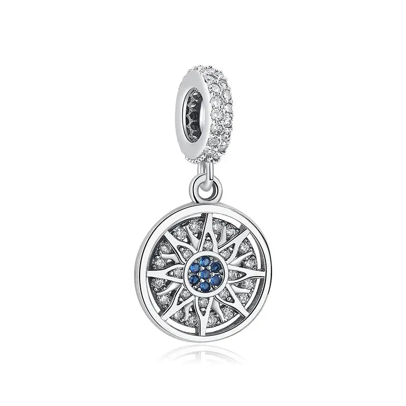 925 Sterling Silver Charms For Original Bracelets Star Moon Sun Spaceman Zircon Pendant Beads For DIY Women Necklaces