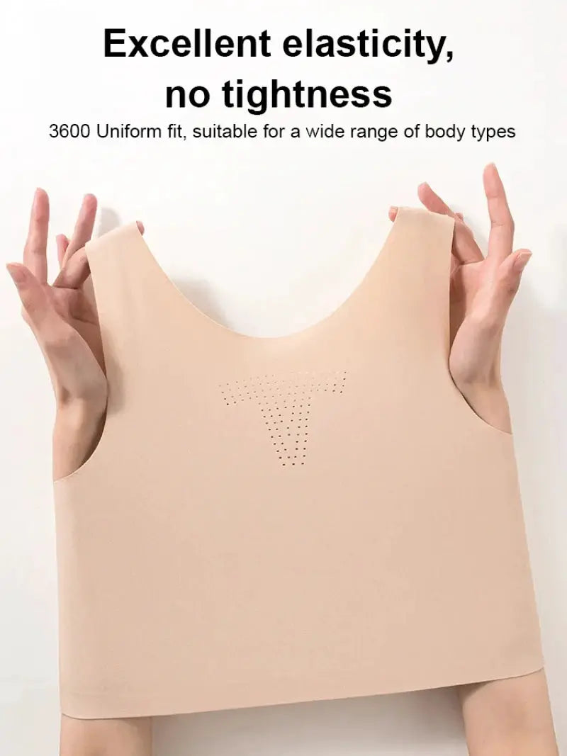 Women's beige invisible corset shapewear with wide shoulders and bra pads