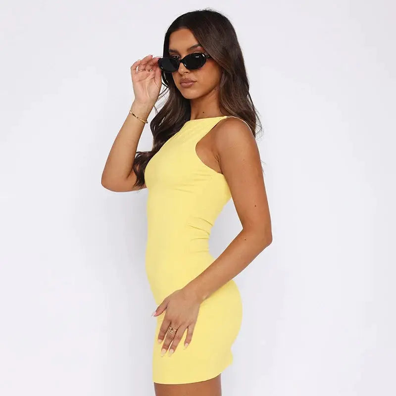 Womens Sleeveless Mini Wrap Dress Y2K Fashion Summer Clubwear 2025