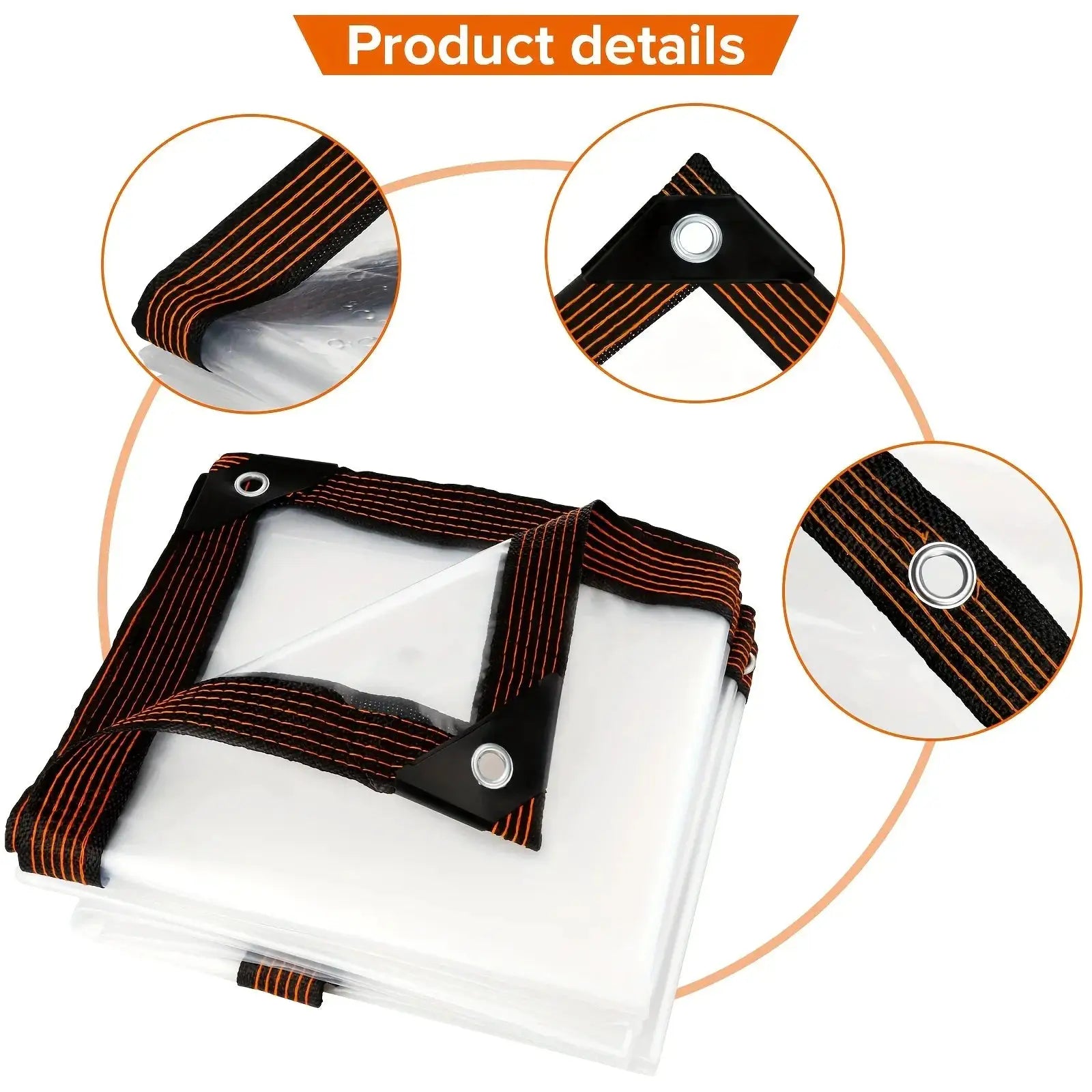 Clear Waterproof Polyester Tarp With Reinforced Grommets For Gardens Patios And Outdoor Adventures