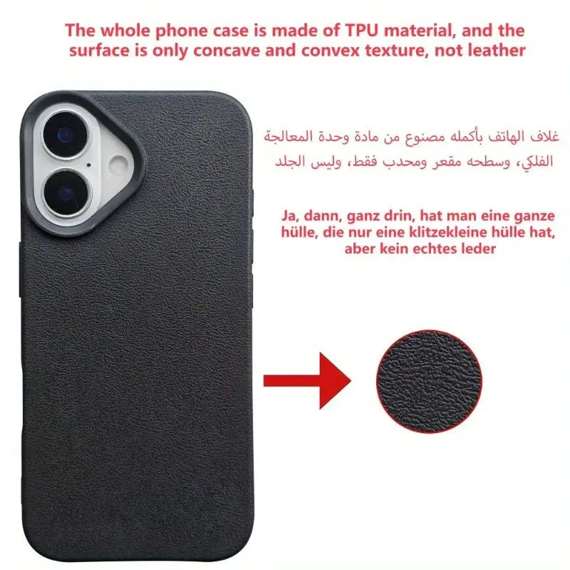 Phone case for iPhone with black textured TPU shockproof bumper cover