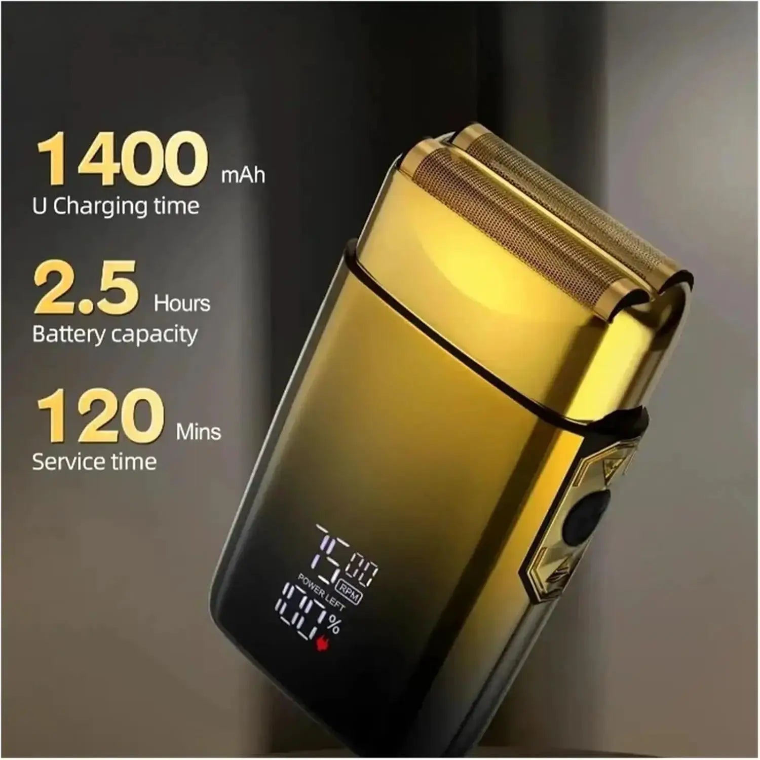 Kemei TX10 electric shaver, gold cordless foil razor for men by Simples Market