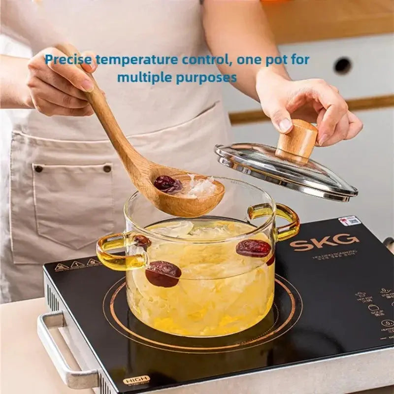 Transparent Glass Soup Pot Large Capacity High Borosilicate Glass Oven Safe Pot For Soups Stews Broths Kitchen Tools