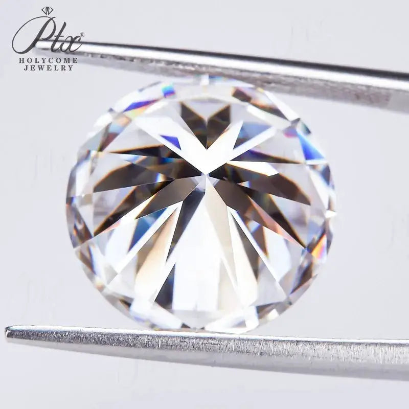 Moissanite round-cut loose stone, D-color, 0.1–10 ct for fine jewelry making