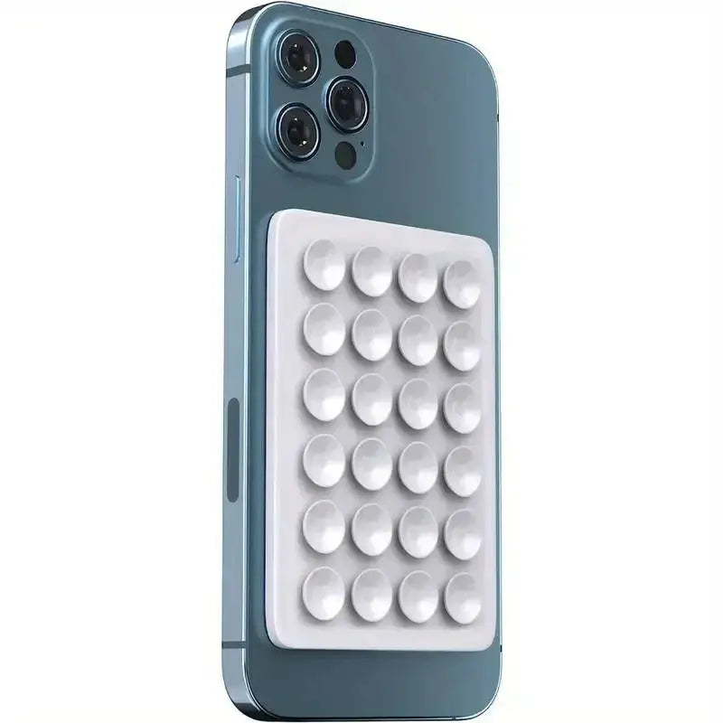GripTech Silicone Suction Phone Holder Mat Multifunctional Wall Stand With 24 Square Suction Cups For Secure Mounting