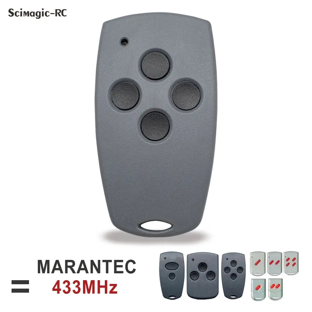 Garage door remote by Simples Market, gray four-button design with 433/868 MHz compatibility