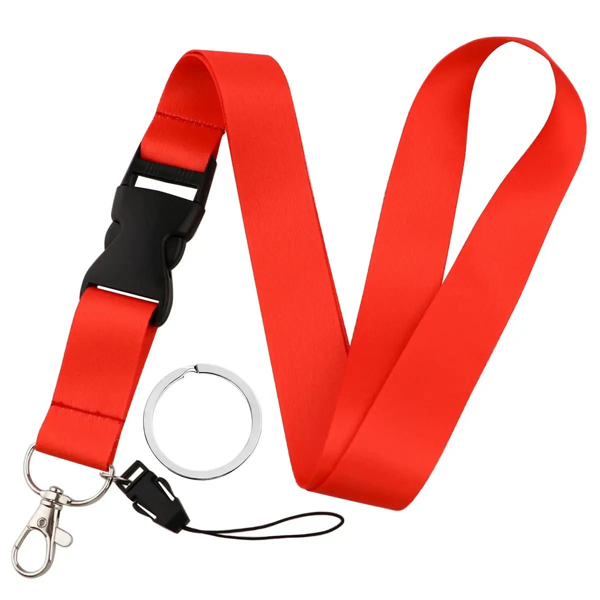 Fashion Mobile Phone Lanyard Pure Color Neck Strap For Keys ID Card Pass Holder Key Ring With Zinc Alloy Lobster Clasp - Simples Market