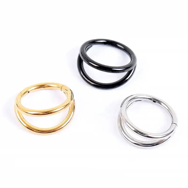 Double Septum Rings Open Nose Hoops Cartilage Hoop Earrings Nose Piercing 16G 18G 20G 6mm 8mm 10mm
