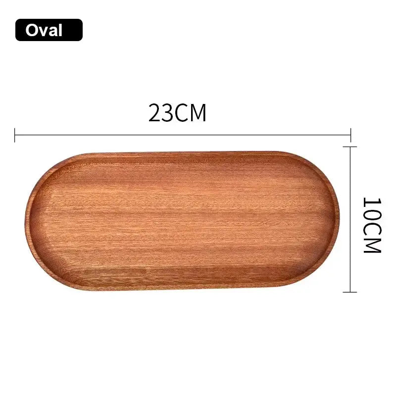 Walnut Wood Tray Rectangular Serving Plate Japanese Inspired