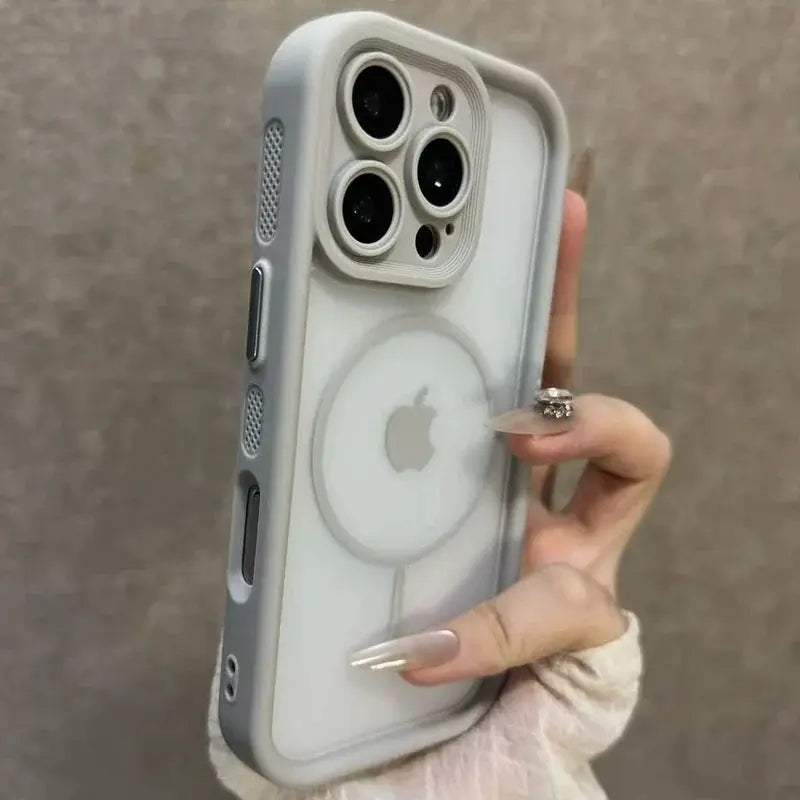 Simples Market Trendy 2-in-1 Skin Feel iPhone case with MagSafe, clear back, shockproof protection