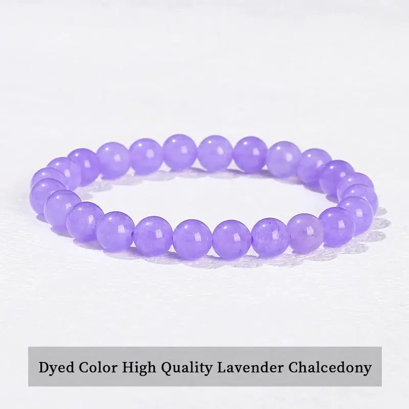 JD Natural Stone Beads Bracelet Amethyst Tiger Eye Crystal Quartz Agate Unisex Bangle Reiki Healing Jewelry Gift