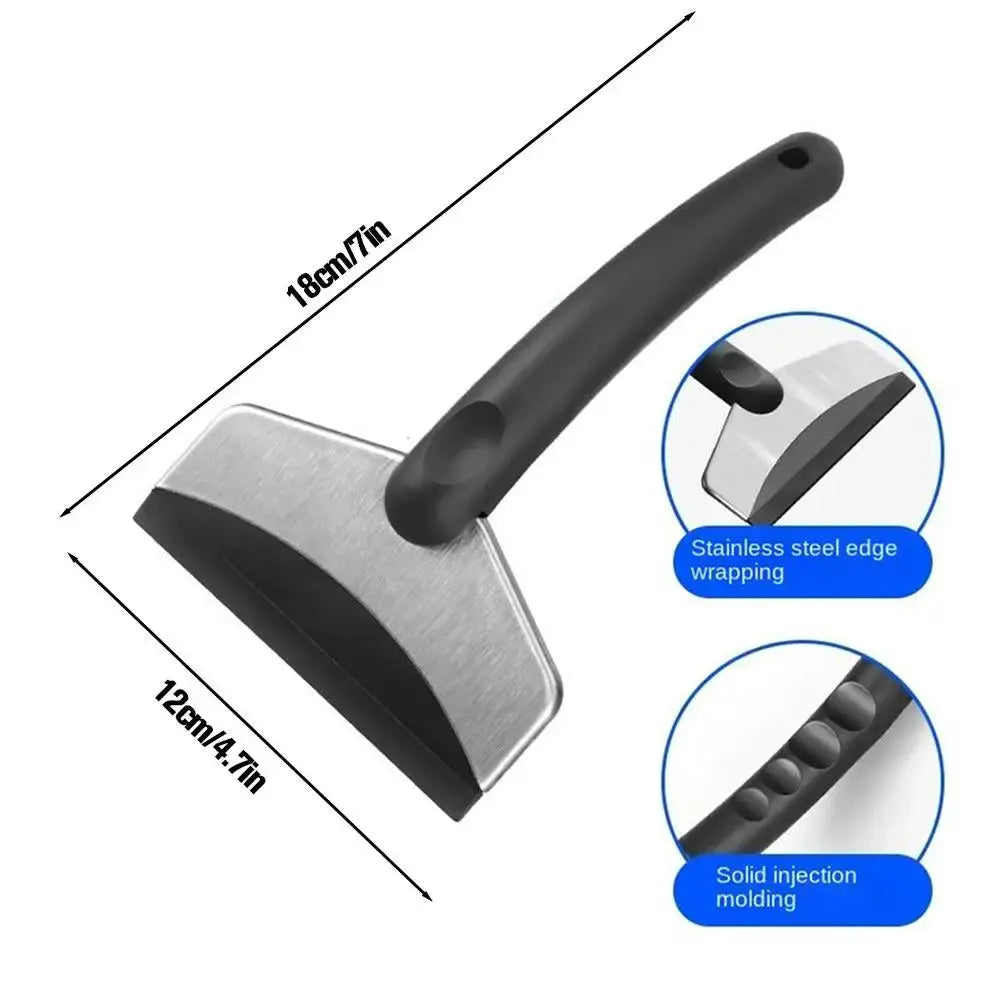 2-piece car snow shovel and ice scraper set by Simples Market with stainless steel edge and black handle.
