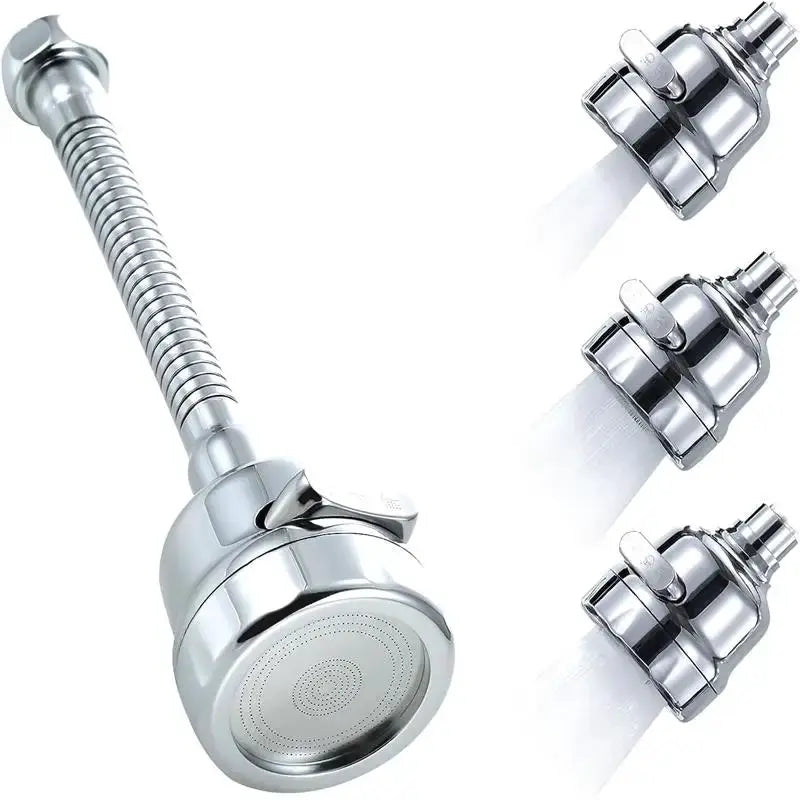 Universal kitchen faucet adapter by Simples Market, 2/3 modes, 360° rotation spray head with metal hose