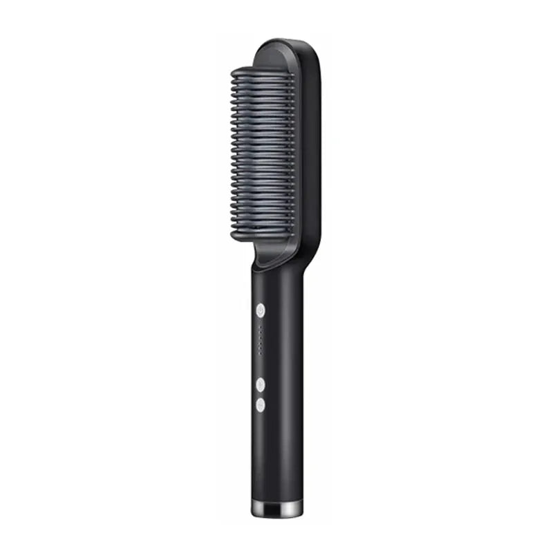 Electric Hair Straightener Brush With Ceramic Plates Fast Heating And Temperature Control For Safe Styling