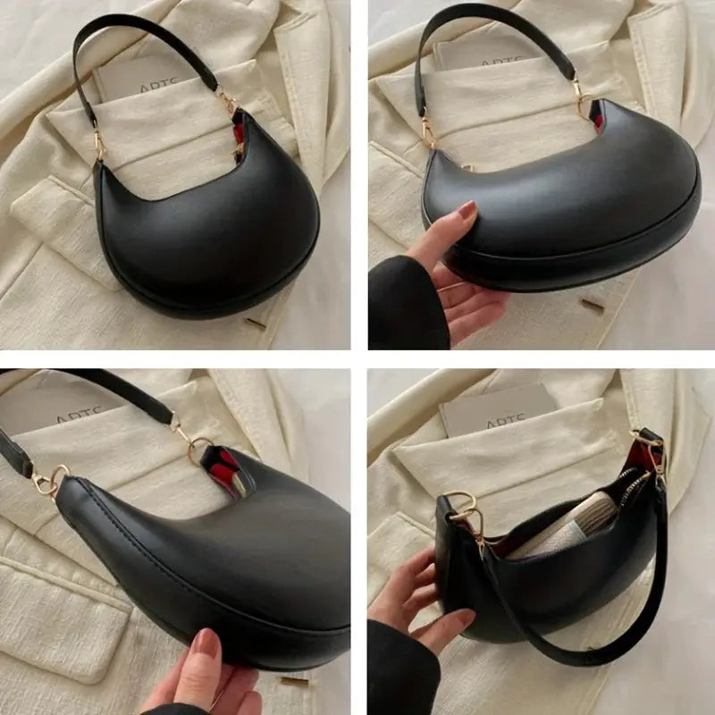 FXZ Moon Shaped Luxury Womens Shoulder Bag Premium PU Leather Craftsmanship For Everyday Sophistication